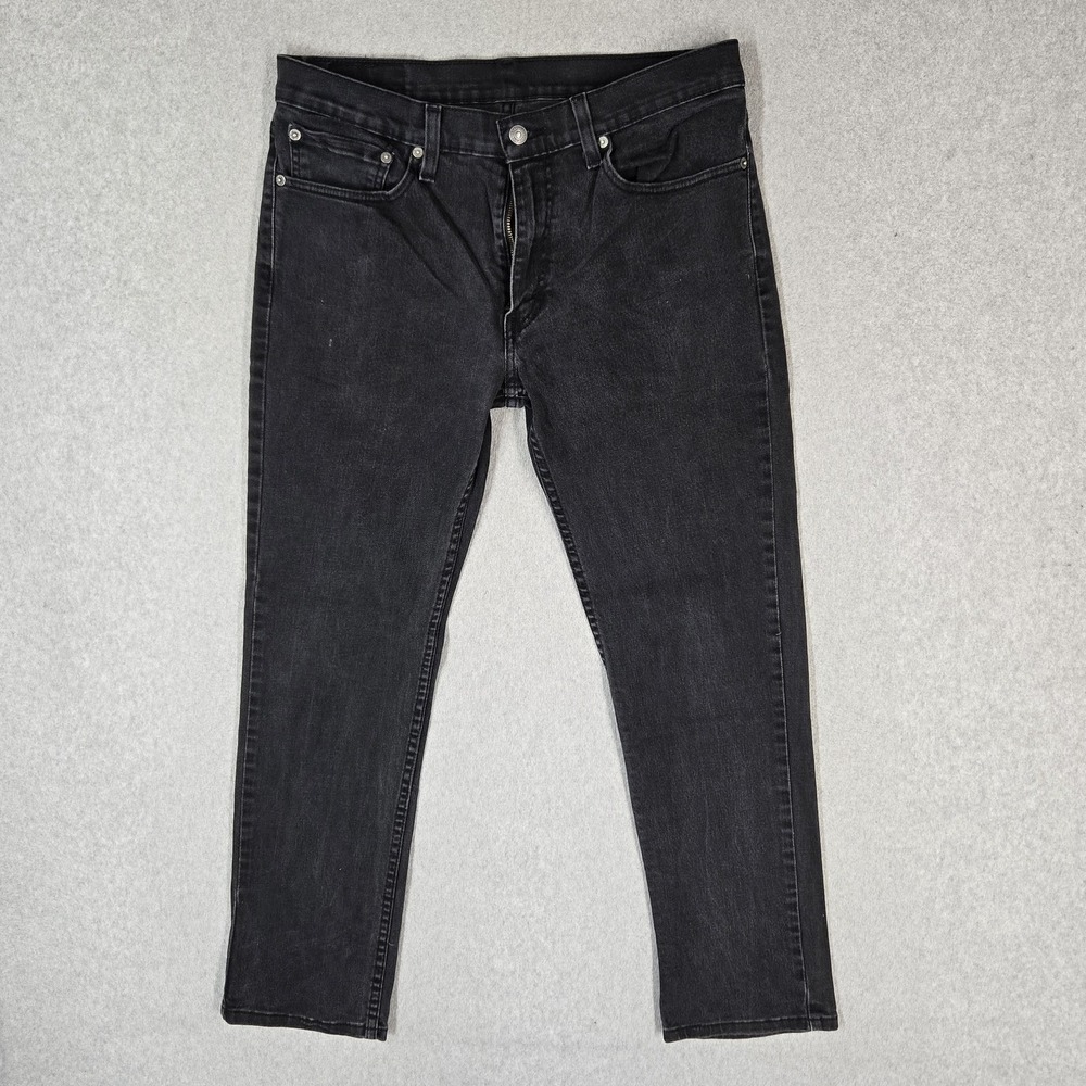 Levi's 511 Men Jeans 34X30 Black Slim Skinny Low Rise 28" Inseam Grunge Casual